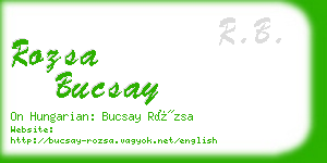 rozsa bucsay business card